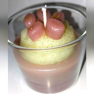 Hand crafted Coffee & cream ice cream dessert candle